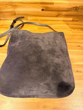 Banana Republic Dark Gray Suede Crossbody Bag